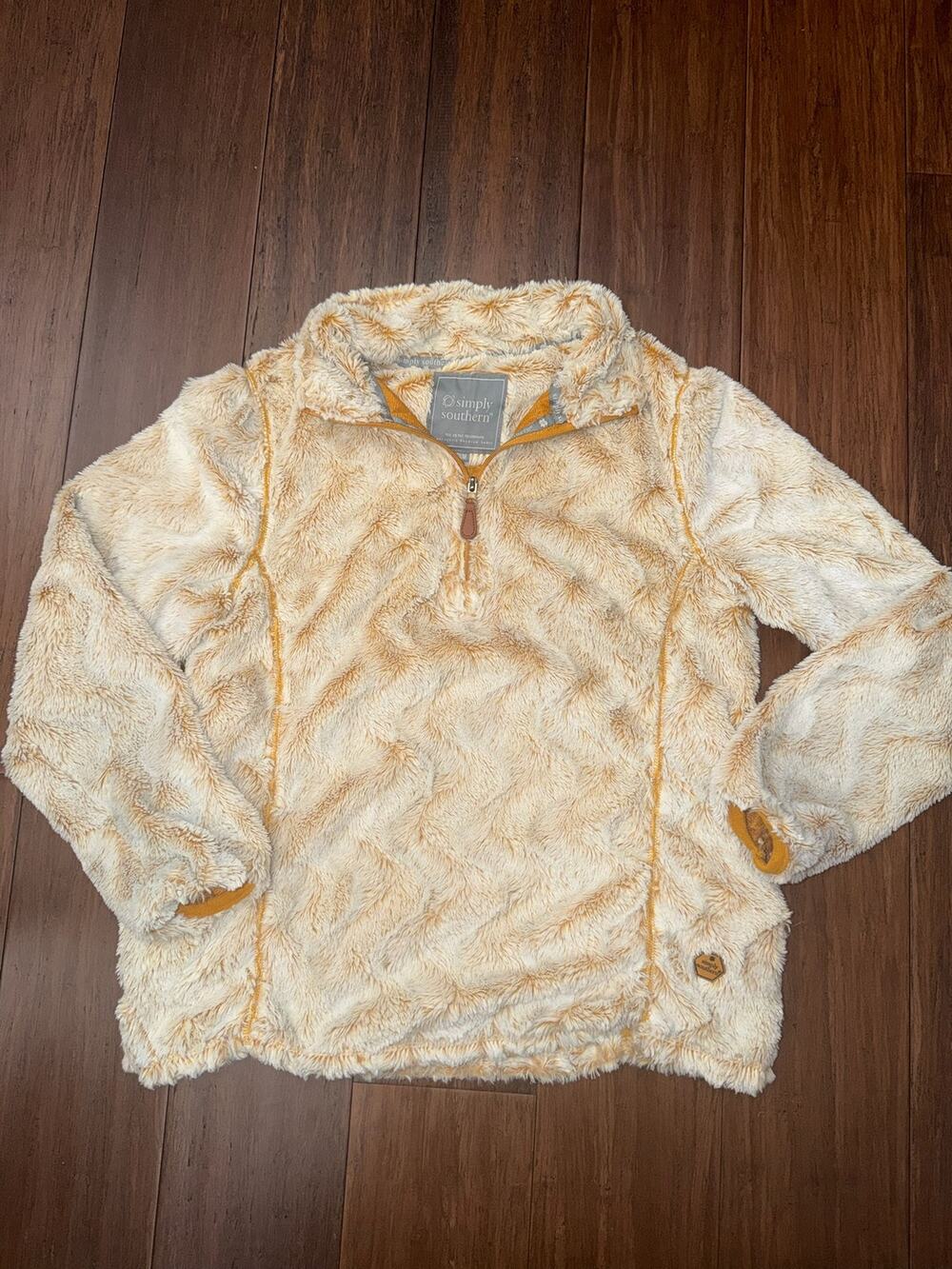 Simply Southern Quarter-Zip Ripple Sherpa Pullover Medium